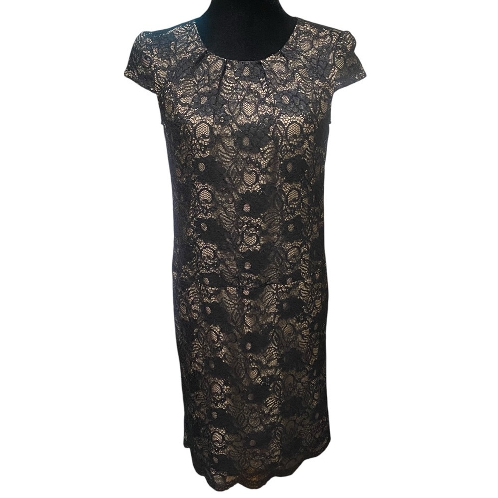 Gerard Darel Lace Velvet Lined Black Cocktail Dress Size 36 Party Chic